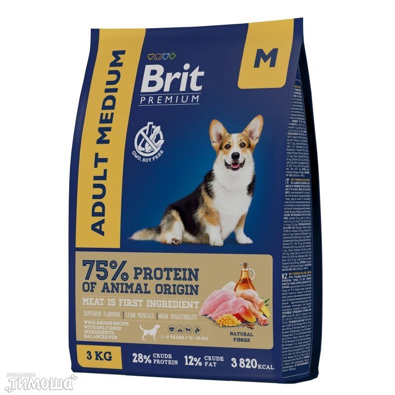 Brit  Premium Dog Adult M, 3 кг