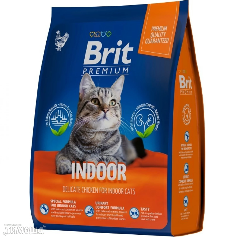 Brit Premium Adult Cat Indoor, 8 кг